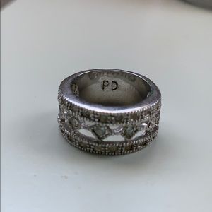 A silver ring .